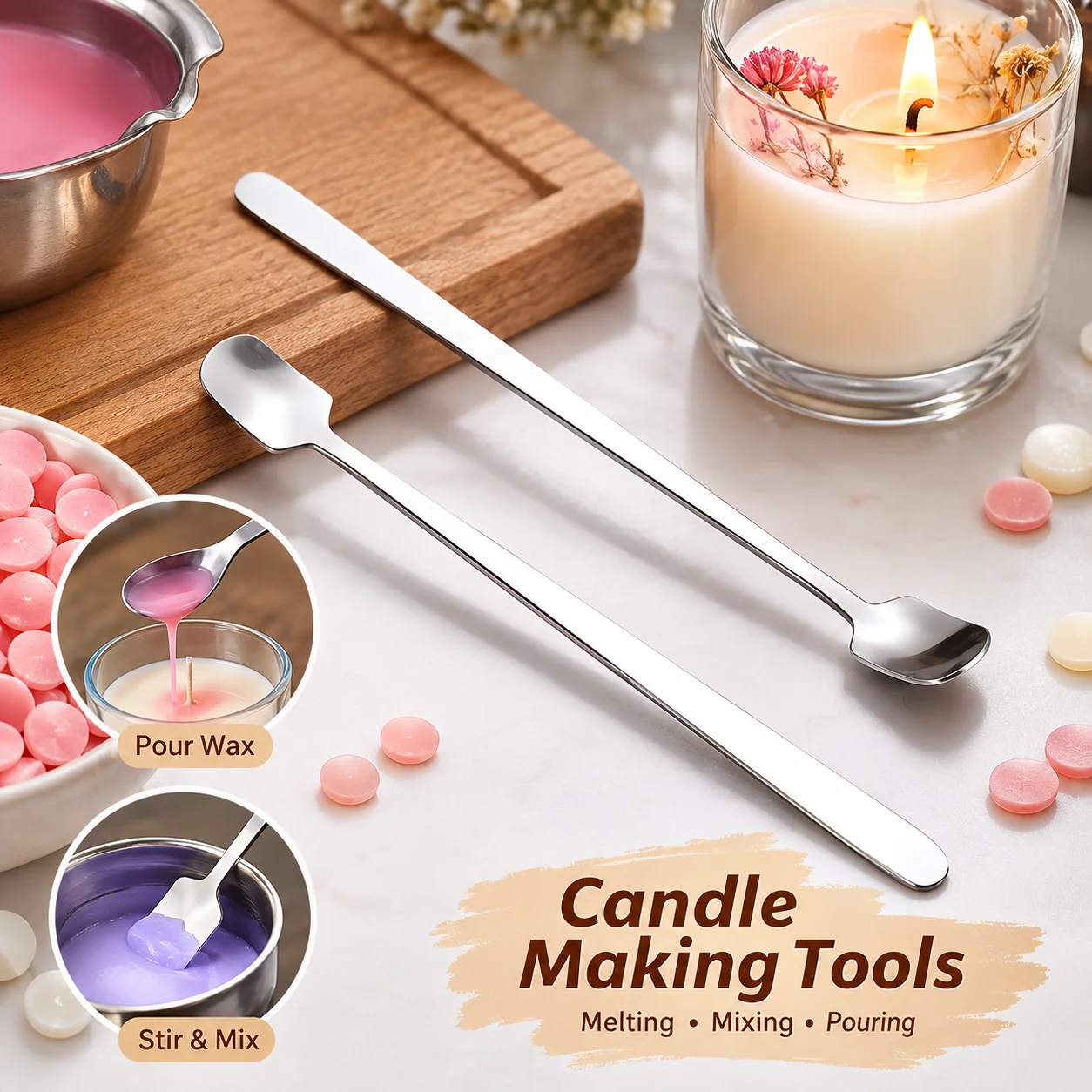 Candle Making Pot - Juego de cucharas para hacer velas